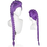 Lucoacos Girls Anime Cosplay Wig 24inch Purple Braid Wig Halloween Party Costume Wigs