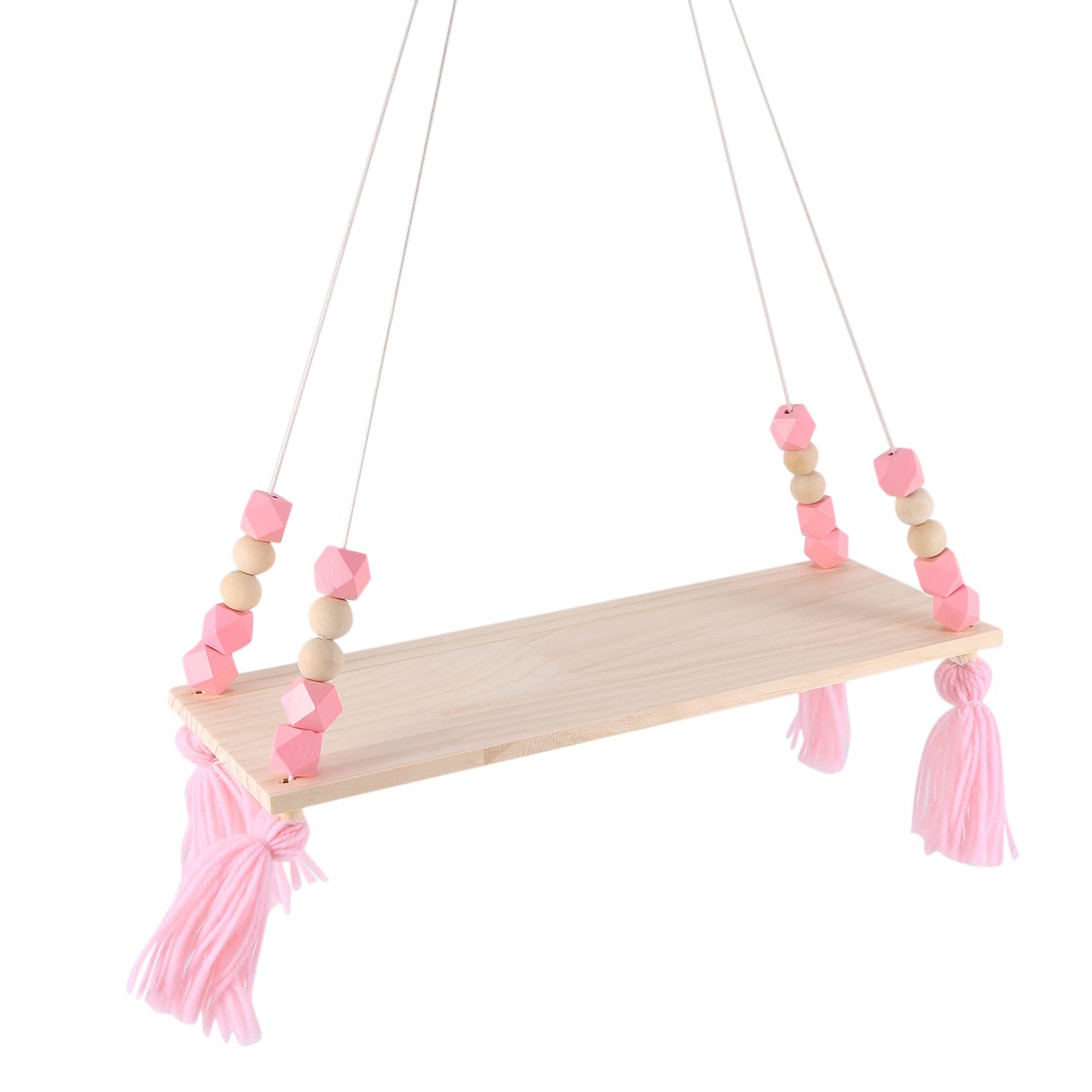 Fhjsyeirly Wooden Wall shelf Hanging Children baby Nordic Style Wall Frame pink