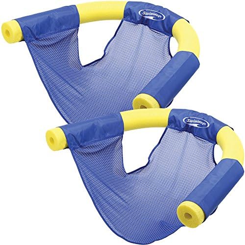 (Set/2) Swimways Summer Fun Floating Pool Noodle Sling Mesh Chairs - Blue