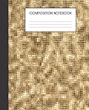 Paperback Composition Notebook: Faux Luxury Gold Glam College Ruled Notebook Lined School Journal Book