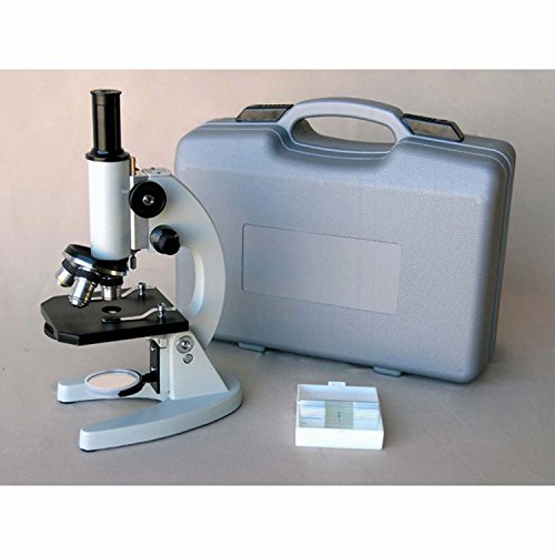 AmScope M60C-ABS-PS25-WM Beginner Microscope Kit, Mirror Illumination, WF10x and WF20x Eyepieces, 40x-1000x Magnification, Includes Case, Set of 25 Prepared Slides, and Book