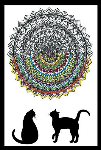 Tobin 4002 10"X16"-Cat Mandala Zenbroidery Stamped Embroidery