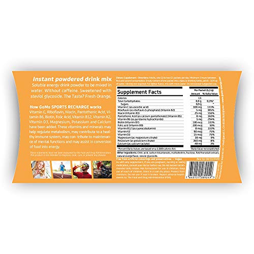 GoMo EnergyÂ® Sport Recovery Drink Mix | with Vitamin D3 + K2 + B Complex, Mineral Mix & Horsetail Extract | Sugar Free & Caffeine Free | Isotonic Energy Drink Powder Mix | Sports Recharge 30 Servings