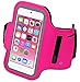 i2 Gear Running Exercise Armband Compatible with iPod Touch 6th and 5th Generation Devices with Adjustable Sport Band, Reflective Border, Touch Screen Protection and Key Holder (Hot Pink)