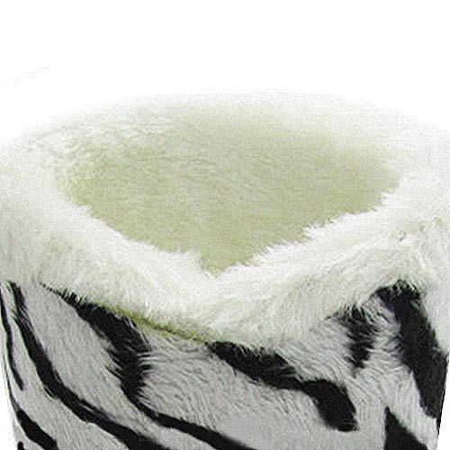 Merssavo Eyeglasses Holder, Modern Plush Lined PU Leather Household Storage Holder Protective [Anti-scratch] [Dustproof] Stand Case for Eyeglass and Sunglasses, Zebra Pattern - Thumbnail 4
