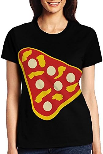 Pizza Pie Slice Short Sleeve Round Neck T-Shirt Casual Blouse Short Sleeve -Shirt
