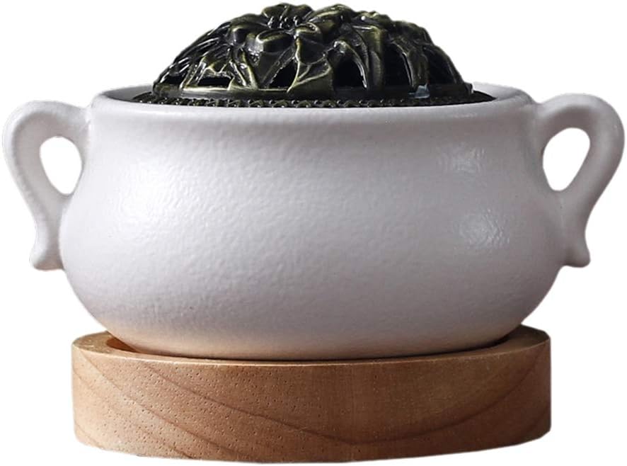 RXBFD Ceramic Electric Incense Burner,Timing Temperature Control Agarwood Aromatherapy Furnace,Essential Oil Electronic Aromatherapy Diffuser