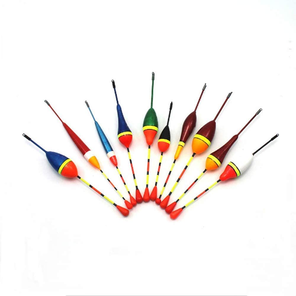 YKKJ 10 Pcs Fishing Bobbers，Fishing Bobbers Set，Fishing Floats，for Pool, Wild Fishing, Lake, Sea Fishing.