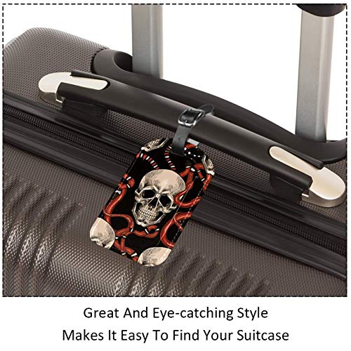 51dGeEZgcJL Etiquetas de Equipaje de Piel de Serpiente roja y Calavera para Maleta de Viaje, 1 Paquete Etiquetas de Equipaje de Piel de Serpiente roja y Calavera para Maleta de Viaje, 1 Paquete - Imagen 4