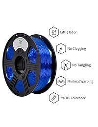 yoyi PETG 1 kg 1.75 mm color azul transparente PETG 3d impresora 3d filamento carrete, diámetro la Tolerancia + -0,05 mm, 1 kg, 1,75 mm, color azul transparente