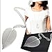 Leaf Necklace Statement Natural Leaf Necklace Boho Jewelry Silver Plated Leaf Pendant Necklace (White)