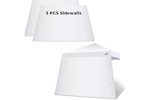 Hisinly Canopy Sidewalls 8 * 8 ft, 3PCS Slant Leg Sunwalls with 210D Oxford Cloth, UV Protection and Waterproof, Suits Pop-up Tent/Instant Canopy/Commercial Canopy