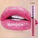 Anself 6Pcs BlingBling Lipstick Waterproof Moisturizing Glitter Pigment Nude Metallic Long Lasting Lip Gloss Smooth Raspberry 6 Colors