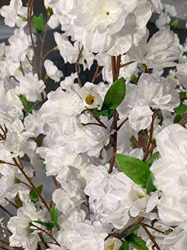 Larskilk Christmas White Cherry Blossom Flowers, Four 36 Inch Blossom Branches, Wedding, Party, Event, Xmas Holiday DÃ©cor, Japan's National Flower