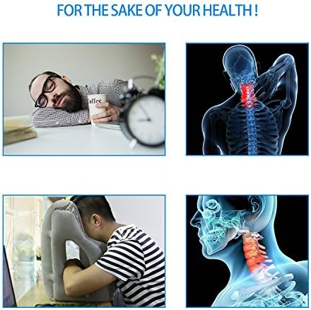 Travel Pillow Air Cushion Pillows Travel Neck Inflatable Ergonomic and Portable Head Neck Rest Pillow for Airplanes Buses Office Napping