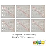 bbq factory® JPX501 Ceramic Radiant Replacement for Select Sams Gas Grill Models and others, Set of 6
