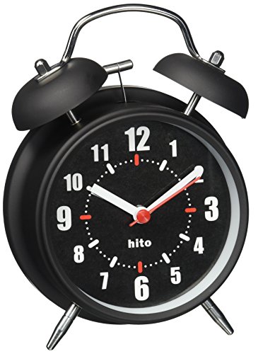hito 4" Silent Non-ticking Quartz Analog Alarm Clock w/Extra Loud Alarm and Nightlight (NO43)