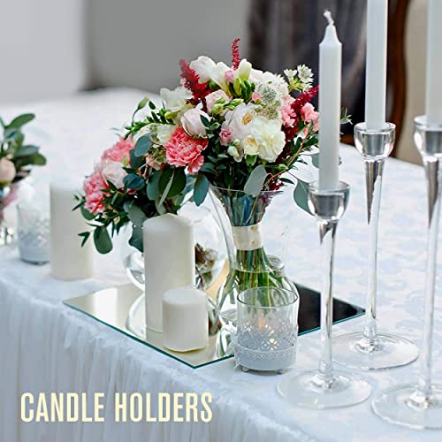 Houseables Mirror Centerpieces, Square Tiles, 10 Pack, 10