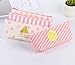 FreedI Canvas Pencil Case Pouch Zipper Closure Cosmetic Makeup Bag Cute Pen Stationery Holder