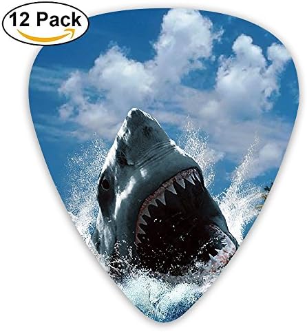 Shark 12 Pack Guitar Picks,Celluloid Medium, The Default 3 Sizes Each 4 (0.46mm,0.71mm,0.96mm)