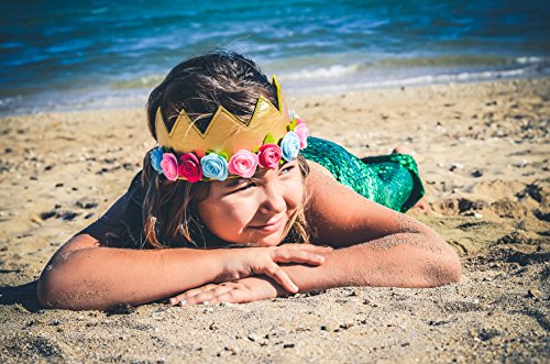 Girls Flower Crown Felt Gold Birthday Princess Faux Leather Stretch Simply Gorgeous