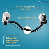 VeeBath Round Pop Up Bath Waste with Overflow Chrome view 2