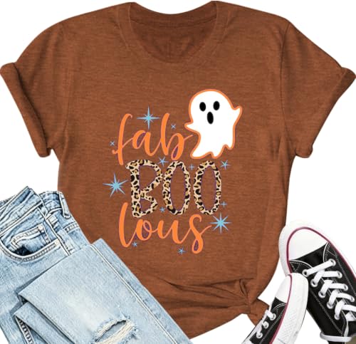 BCLNJB Halloween Shirt for Women Boo Graphic Tees Spooky Season Blouse at Amazon