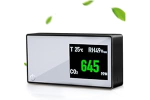 ABIAOPURE Air Quality Monitor 3 in 1 Carbon Dioxide Detector Portable, NDIR Sensor, CO2 Monitor Rechargeable, 400-5000 ppm Temperature(°F) and Humidity Meter for Home
