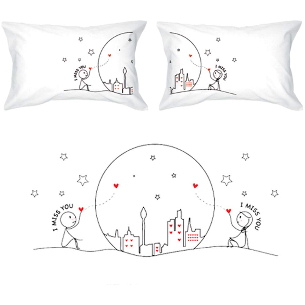 Boldloft Miss Us Together Couples Pillowcases King Size Long