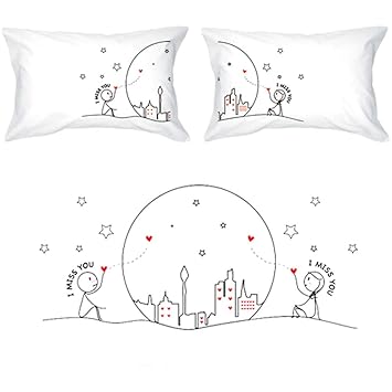 Boldloft Miss Us Together Couples Pillowcases King Size Long