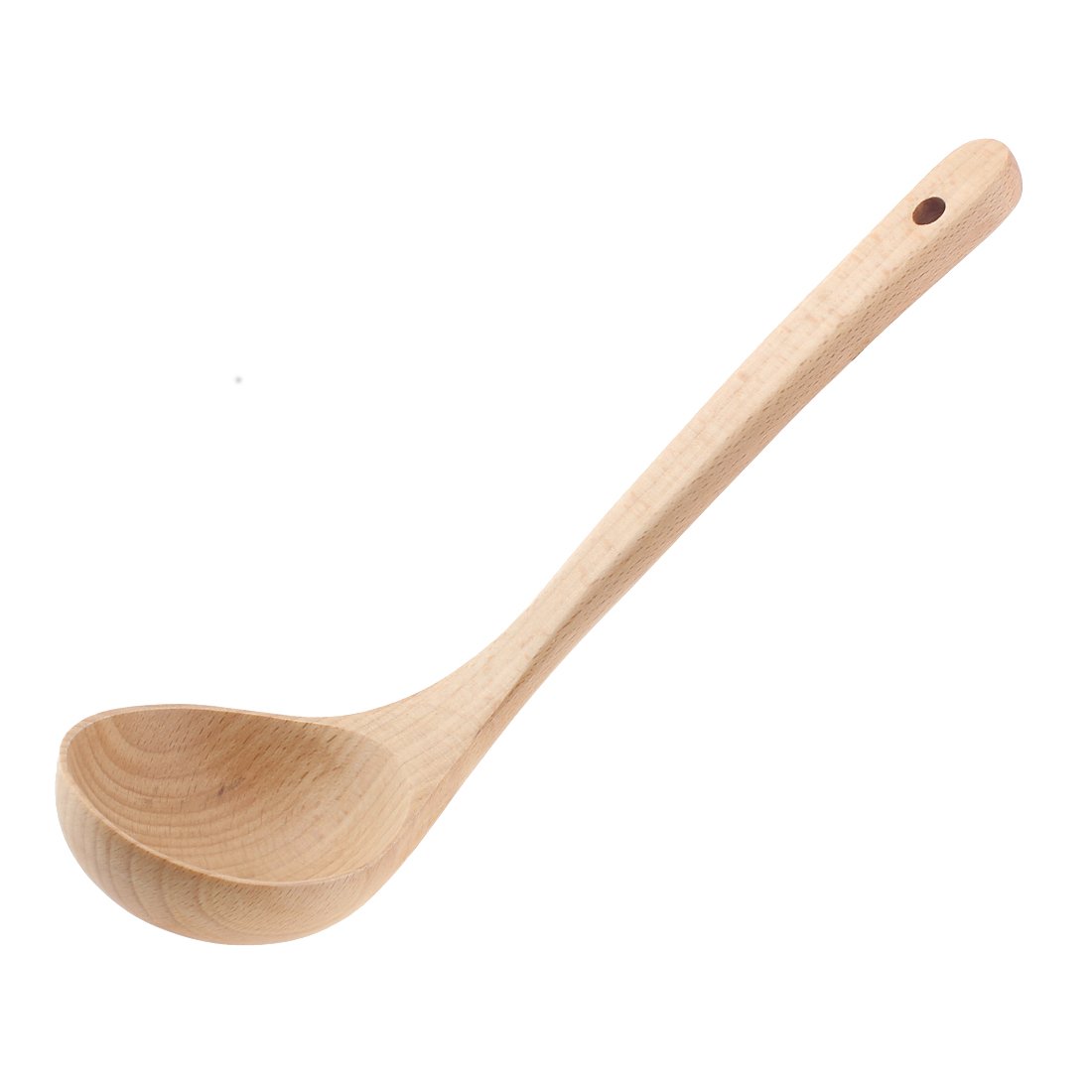 Sourcingmap Wooden Ladle Spoons Natural Grain Home Kitchen Soup Spoon Oil Salt Sugar Dining Spoons 8" Length Brown