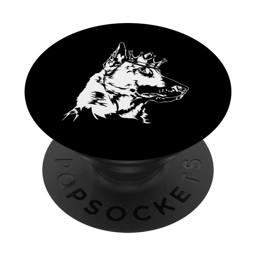 Funny Proud Belgian Shepherd Dog with crown dog mom dog PopSockets Swappable PopGrip