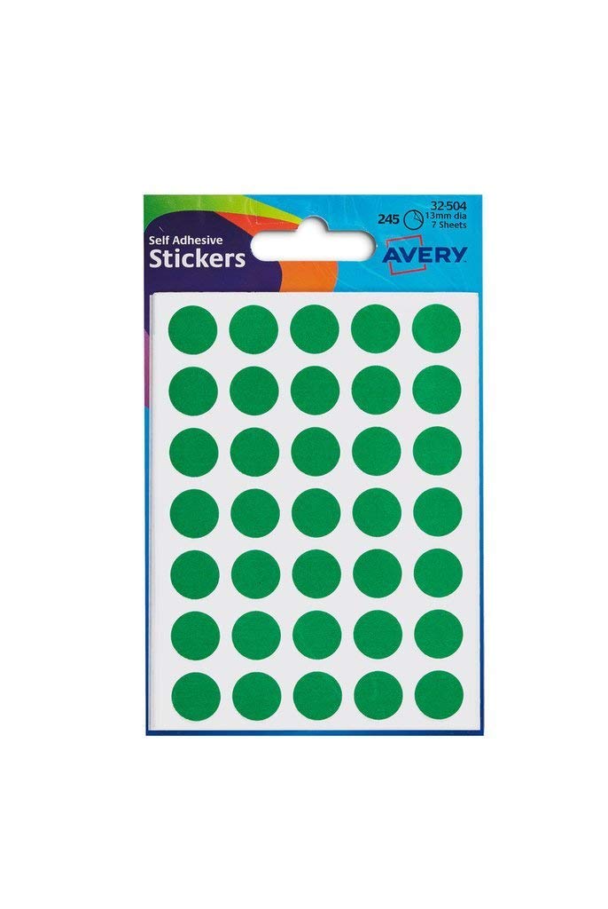 Stickers/Labels 10 * Green Circle 13mm and 10 * Fluorescent Orange Rectangle 25mmx50mm