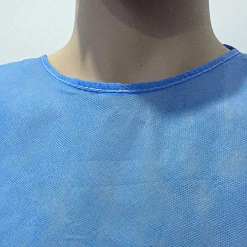 Pack-of-10-Disposable-Isolation-Gowns-with-Elastic-Cuff-Knitted-Cuff-Late-x-Free-Non-Woven-FluidResistant-Dental-Hospital-Industries-ONE-SIZE-FITS-ALL10-PCS1-Bag-BLUE