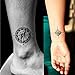 Ymeeech Temporary Tattoos for Men Women Compass Directions Black Grey Small Waterproof Halloween Valentines Couple Body Art