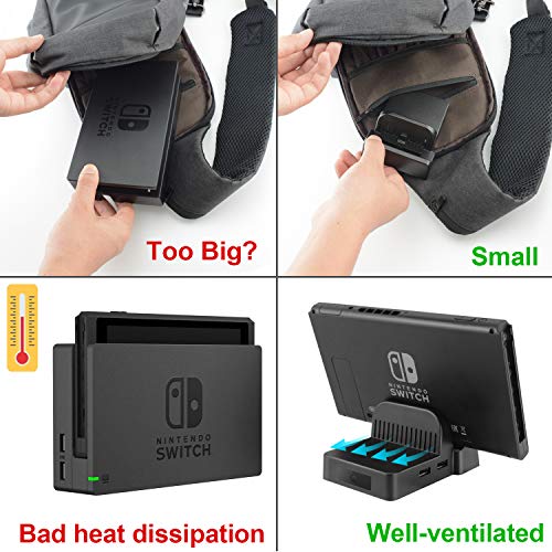 Ponkor Nintendo Switch Dock, Mini Portable Switch Docking Station HDMI 4K TV Adapter Switch Charger Dock Set Ideal Replacement for Official Nintendo Switch Charging Dock (Upgraded System) - Thumbnail 5