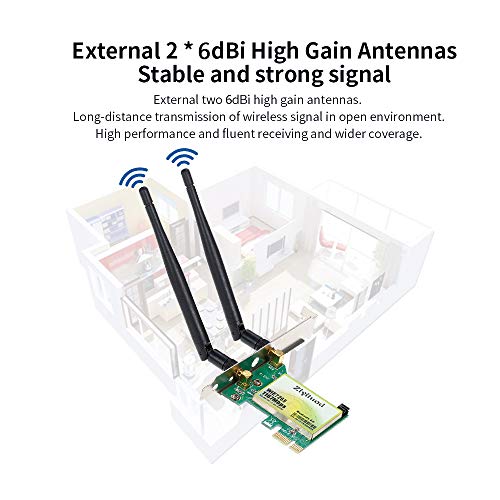 Ziyituod-Tarjeta-WiFi-AC-inalmbrico-de-1200Mbps-con-Adaptador-Bluetooth-40-Tarjeta-de-Red-WiFi-PCI-Express-PCIe-Tarjeta-de-Banda-Dual-24GHz-5GHz-PCI-e-para-Juegos-de-EscritorioPC
