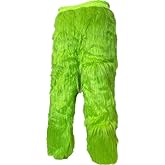 WPOZD Adult Green Furry Christmas Santa Costume Pants Funny Cosplay Costume Props for Christmas, Santa Costume