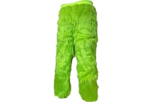WPOZD Adult Green Furry Christmas Santa Costume Pants Funny Cosplay Costume Props for Christmas, Santa Costume
