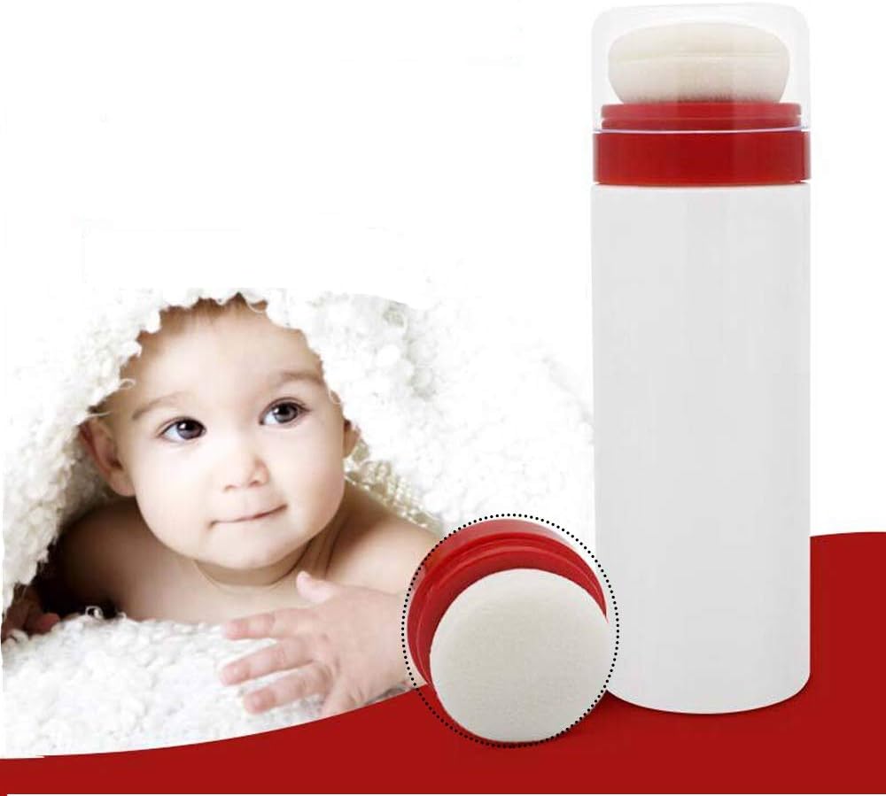 Joly Baby Powder Puff Kit After-bath Powder Puff Container Large Capacity Case (White)