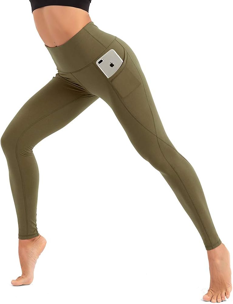 CLUCI Yoga Leggings High Waist for Women with Pockets Workout Pants Tummy Control Non-See Through 4 Way Stretch: Clothing