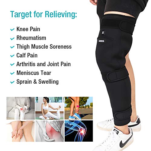 ARRIS Full Leg Heated Wrap - Electric Heating Pad for Knee, Calf, Thigh, Leg, Arm - 7.4V Battery Powered Heat Brace for Increasing Circulation, Relieve Joint, Rheumatic Arthritis Pain, for Men Women - Thumbnail 2