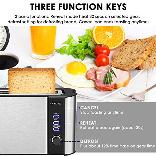 Long Slot Toaster, 2 Slice Toaster Best Rated Prime with Warming Rack