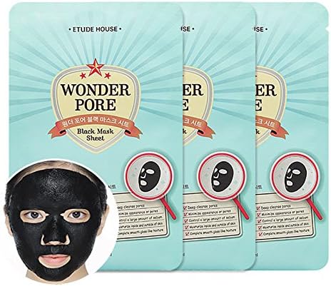[ETUDE HOUSE] Wonder Pore Black Mask Sheet 21ml 3pcs / Sebum control /