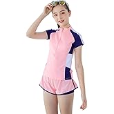 Girls Swimsuits, Kids Two-Piece Rashguard Swim Set Bathing Suits Beach Shorts Swim Shirts Size 6-7,8,10-12,14-16