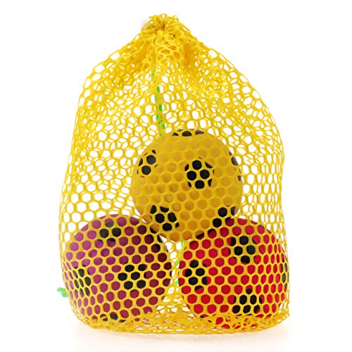 Chiwava 3PCS 2.7'' Squeak Latex Dog Toy Small Football Puppy Chew Fetch Throw Ball Assorted Color