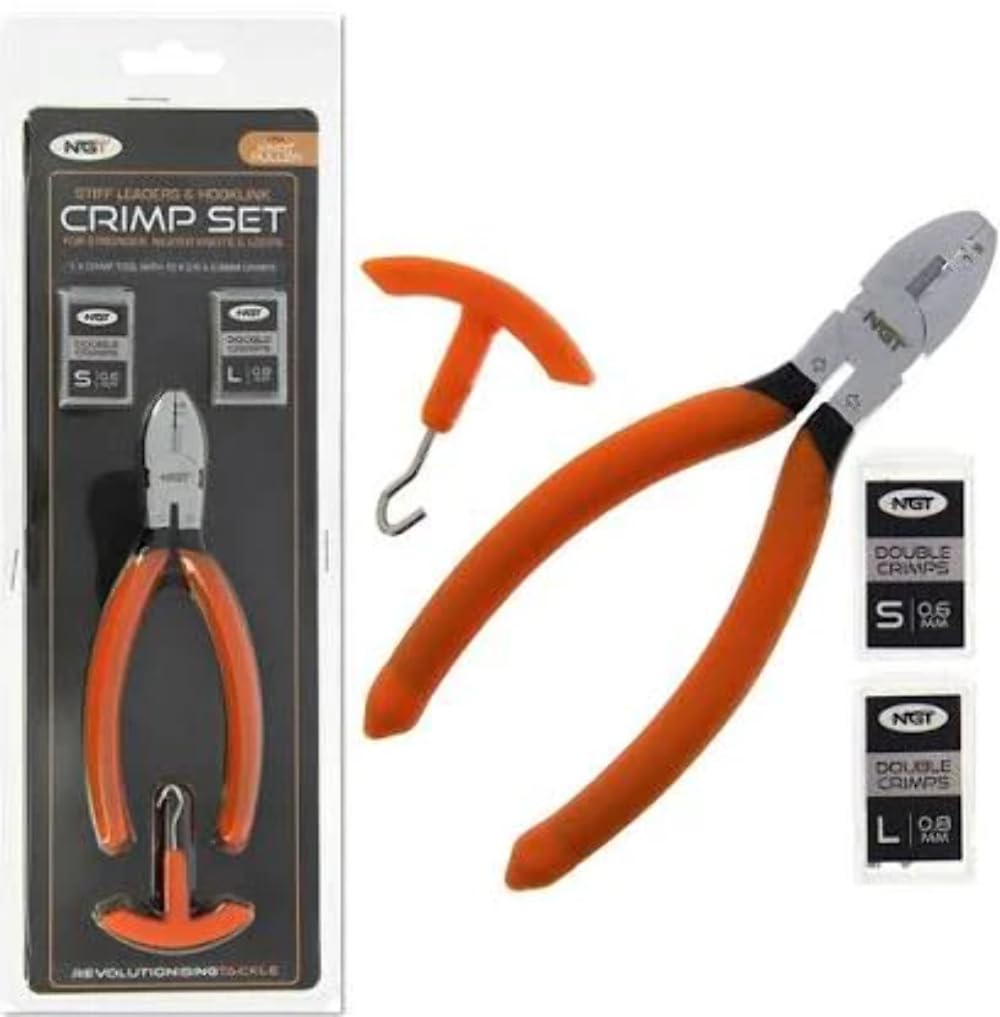 Angling Pursuits NGT Crimp Pliers - Includes Crimp Puller and 10pcs of 0.6mm and 0.8mm Crimps