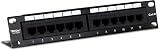 TRENDnet TC-P12C6 12-Port Cat 6 Unshielded Patch Panel 10 Inch Black