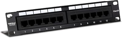 TRENDnet TC-P12C6 12-Port Cat 6 Unshielded Patch Panel 10 Inch Black
