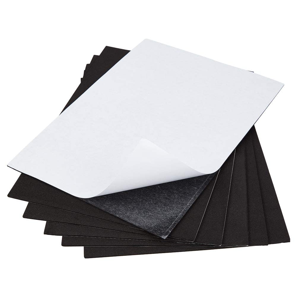 BENECREAT 10PCS Self Adhesive Backed Foam Sheet Black Nonslip EVA Foam Pad Mat with Adhesive Backing for Furniture Doors 30x21x0.2cm